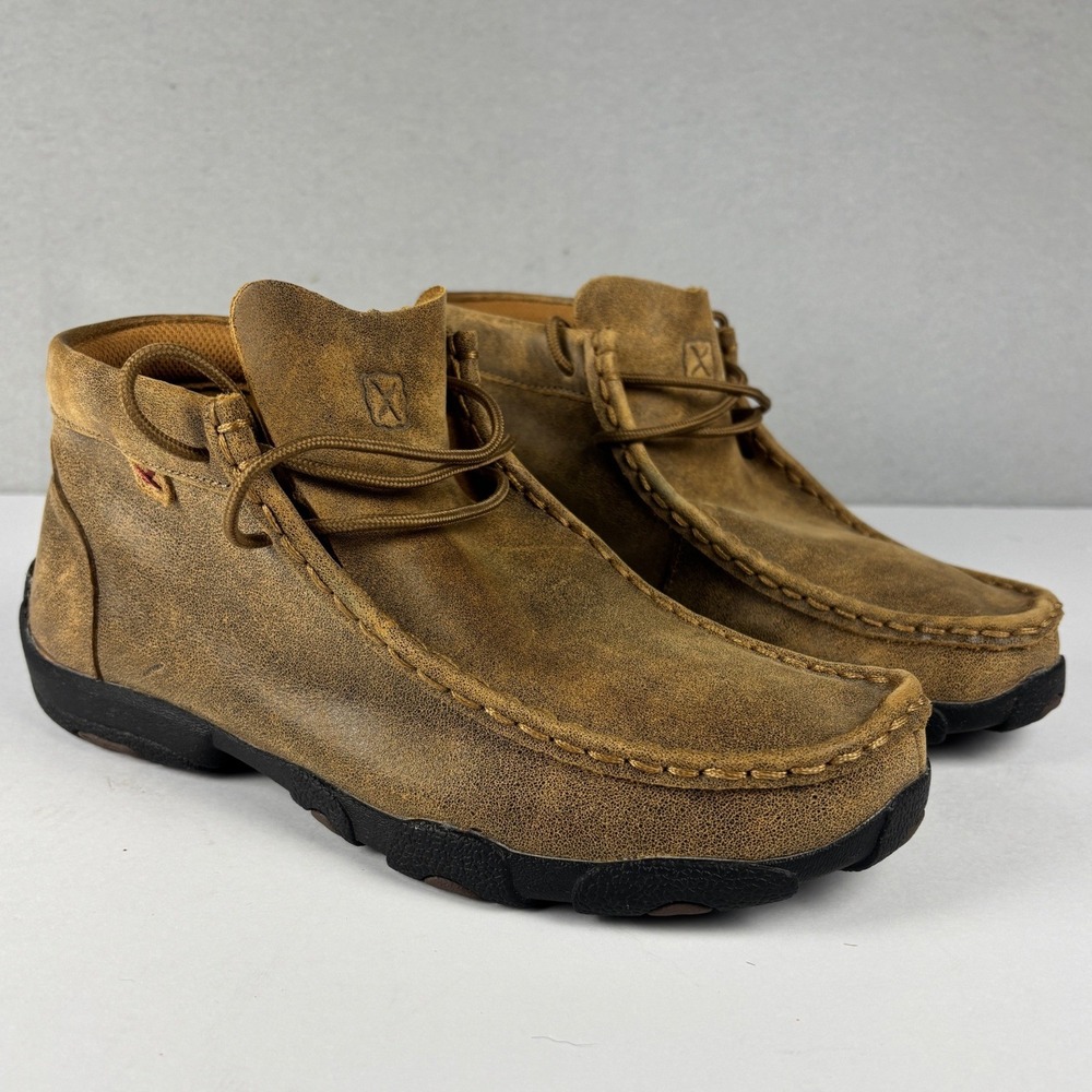 Twisted X YDM0001 Driving Moc Chukka Leather Western Kids 5M Bomber Brown